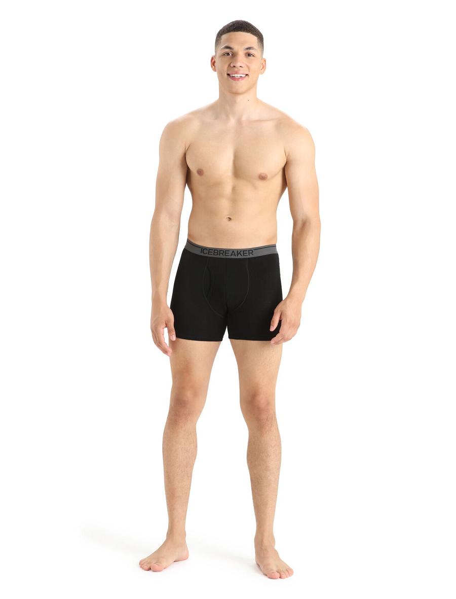 Icebreaker Merino Anatomica Boxers With Fly Miesten Alusvaatteet Mustat | FI 1309UZGT